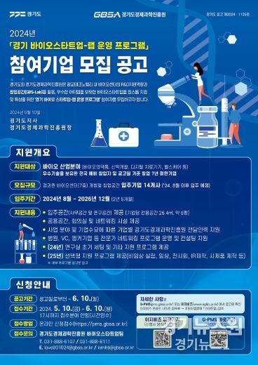 경기 바이오 스타트업 랩 운영 프로그램 포스터