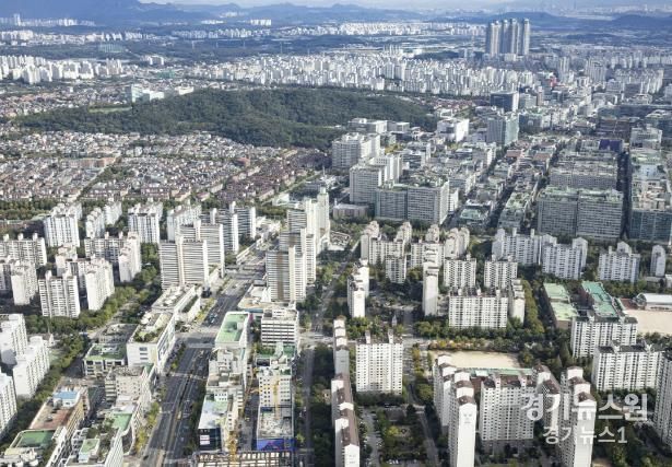 아파트가 들어선 일산신도시 전경