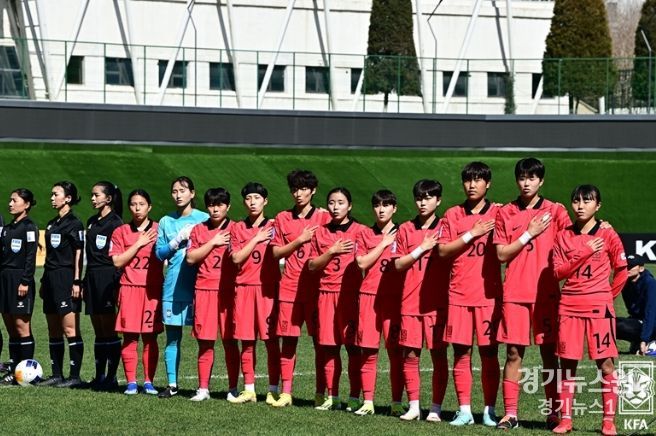 지난 3월 AFC U-20 여자 아시안컵에 나선 여자 U-20 대표팀 선수들의 모습.
