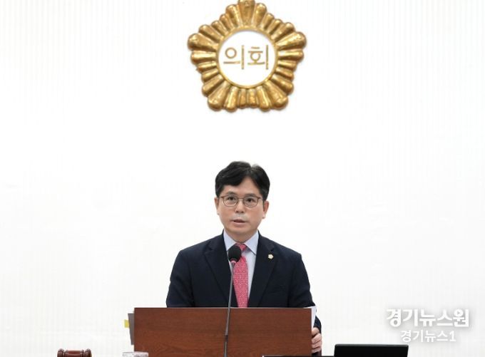 하남시의회 금광연 의장이 7월 23일 제9대 후반기 첫 임시회 개회를 선언하고 개회사를 하고 있다. (사진_하남시의회 제공)