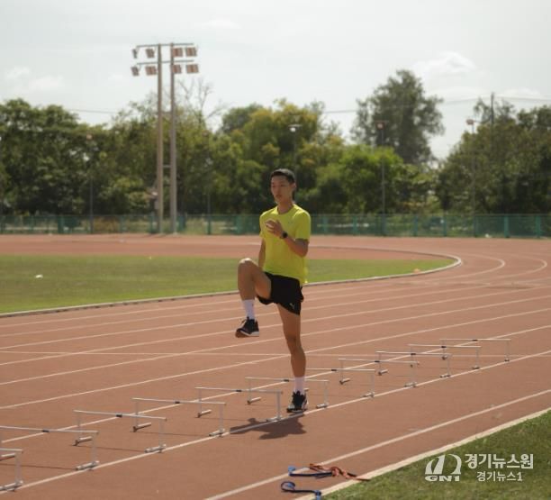 용인특례시 직장운동경기부 소속 육상 높이뛰기 우상혁 선수 훈련 모습