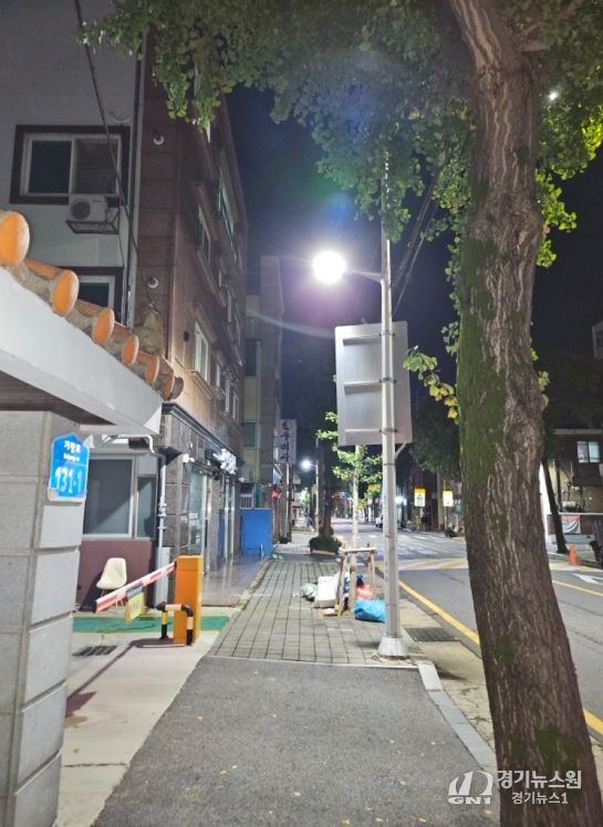 가장동 일원 조도 개선 공사 후