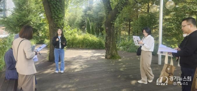 시온고등학교 학교숲 현장평가 모습