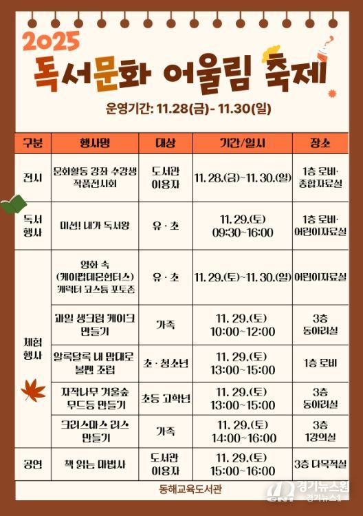 해교육도서관, ‘독서·문화 어울림 축제’