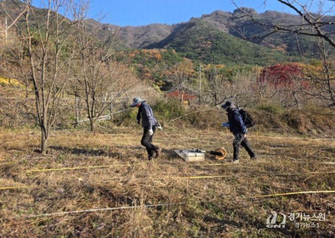 김천 갈항사지 GPR탐사 시범조사 모습 (2025년 11월)