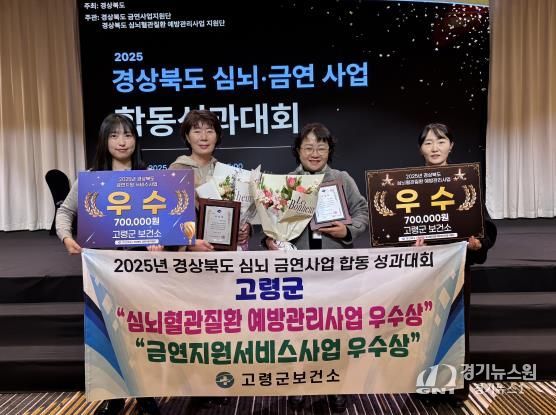 고령군보건소, 경상북도 금연지원서비스사업 및 심뇌혈관질환예방사업 ‘우수 기관상’수상