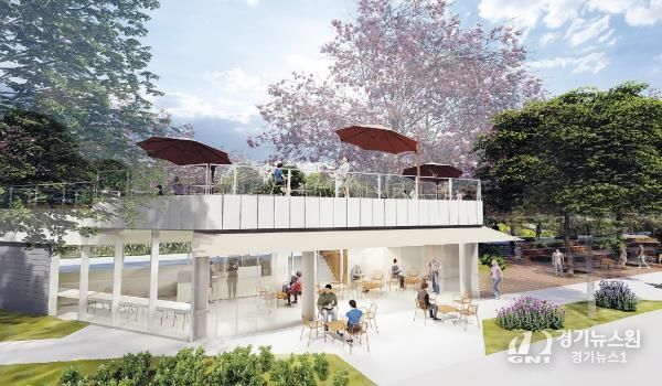 여의천 소원카페 외부 조감도(전면)