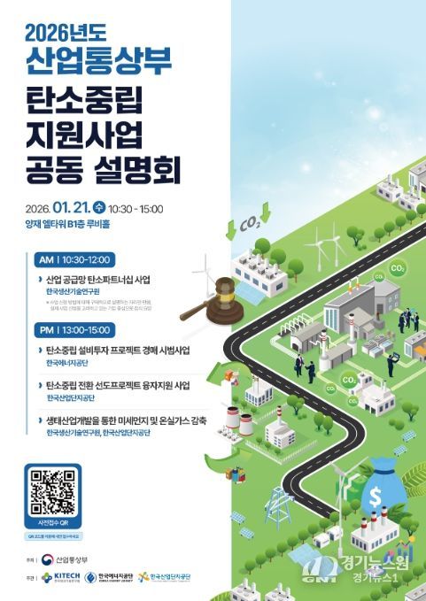 2026년도 산업부 탄소중립 지원사업 공동 설명회 포스터