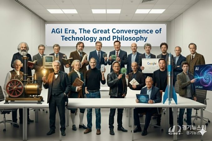 기술혁명가, 인문철학자의 가상 단체사진