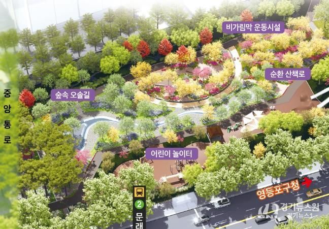 문래근린공원 개선사업 조감도(안) 예시