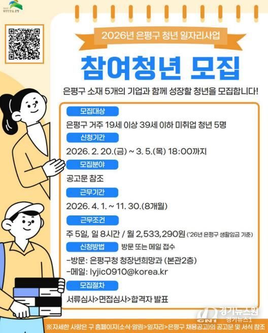 2026년 청년 일자리사업 참여청년 모집 홍보물