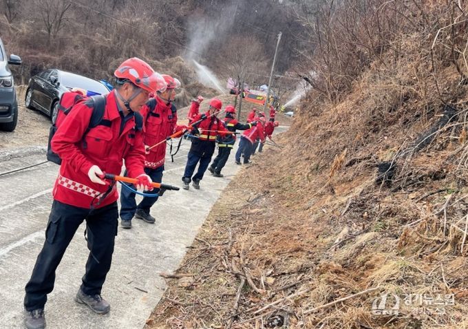 증평군 산림재난 대응 대피훈련 (산불 진화하는 산림재난대응단)