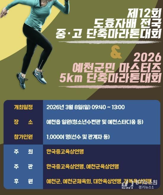 예천군, 제12회 도효자배 전국 중․고 단축마라톤 대회 개최