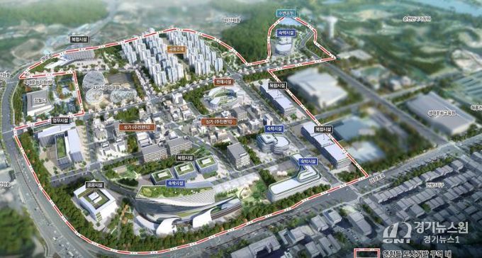 순천시가 우주항공산업진흥원의 입지 후보지로 제시한 연향들 도시개발사업 조감도