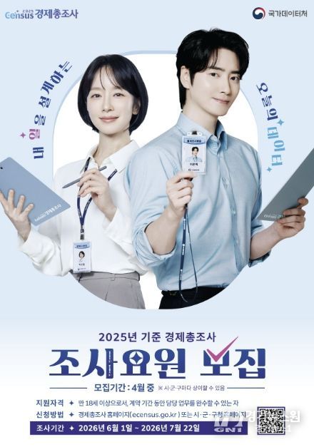 용인특례시 '2025년 기준 경제총조사' 조사요원 모집 홍보 포스터