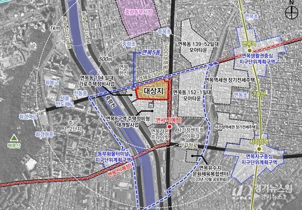 면목10구역(면목동 174-1번지 일대) 위치도